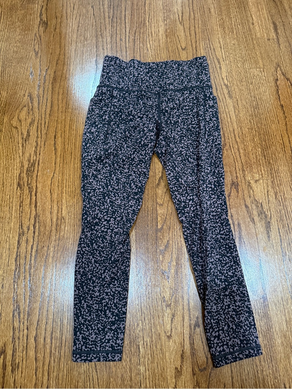 Athleta Black & Pink Speckle High-Rise Leggings